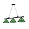 Z-Lite Cordon 3 Light Billiard, Matte Black & Green 2306-3MB-ARG - alternate 1
